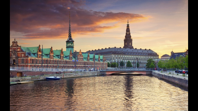 Image of Copenhagen, Denmark during beautiful sunset.