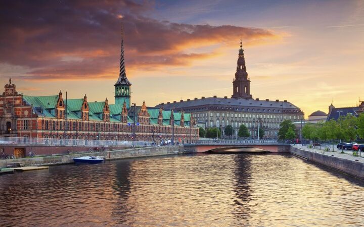 Image of Copenhagen, Denmark during beautiful sunset.